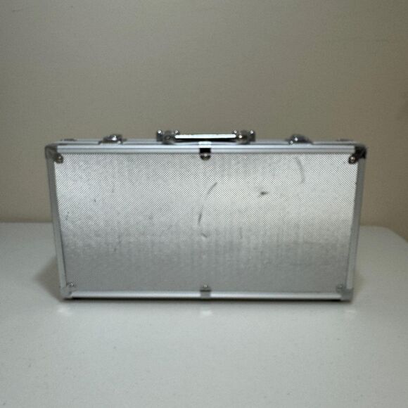 Poker Chip Set Casino Aluminum Case Card Deck Texas Holdem Blackjack Dice Button - Picture 2 of 9